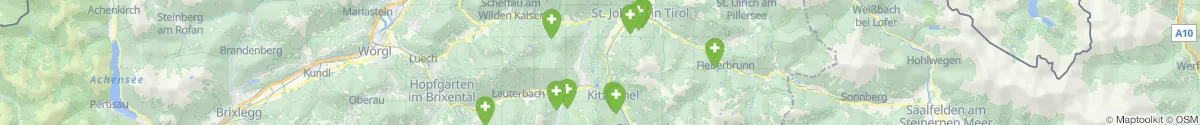Kartenansicht für Apotheken-Notdienste in der Nähe von Jochberg (Kitzbühel, Tirol)
